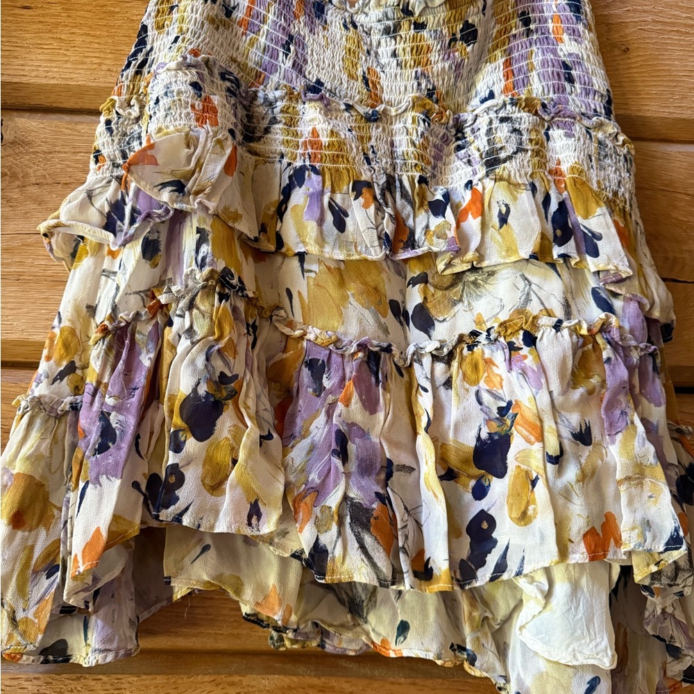 Anthropologie Cream Mini Skirt